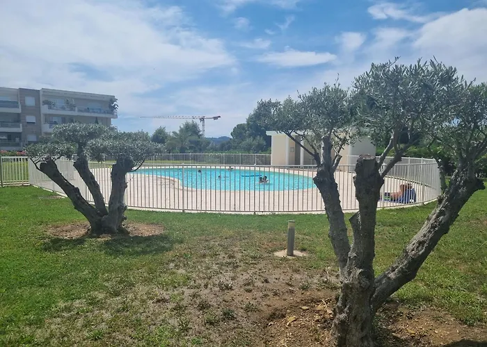 Joli Climatise Avec Jardin Dans Avec Piscine * 昂蒂布